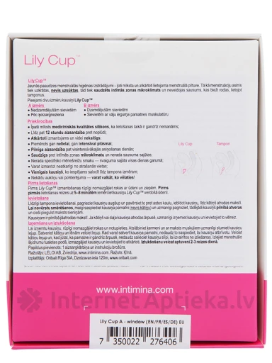 Intimina Lily Cup menstruālā piltuvīte, A izmērs, A izmērs | internetaptieka.lv