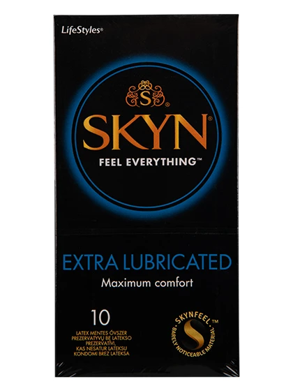 LIFESTYLES prezervatīvi SKYN EXTRA LUBRICATED, 10 gab.
