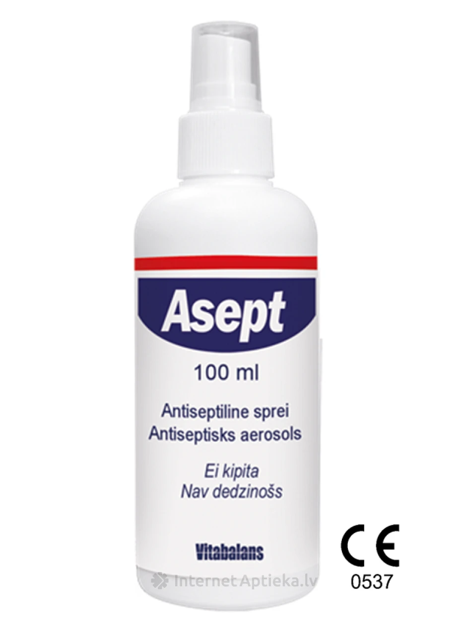 Asept spray antiseptisks šķīdums, 100 ml | internetaptieka.lv