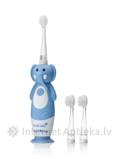Brush-Baby WildOne elektriskā zobu birste zilonis 0-10 gadiem, 1 gb. | internetaptieka.lv