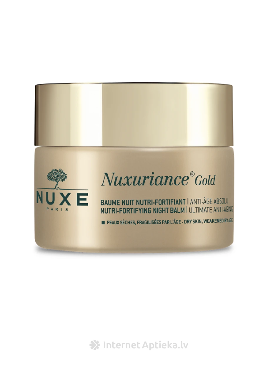 Питательный-укрепляющий, максимально от старения защищающий ночной бальзам Nuxuriance Gold Nutri-fortifying night balm ultimate anti-aging, 50 мл | internetaptieka.lv