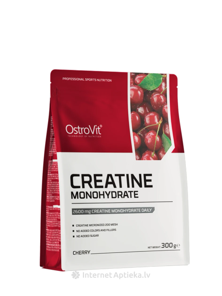 OstroVit Creatine Monohydrate Cherry Pulber, 300 g | internetaptieka.lv