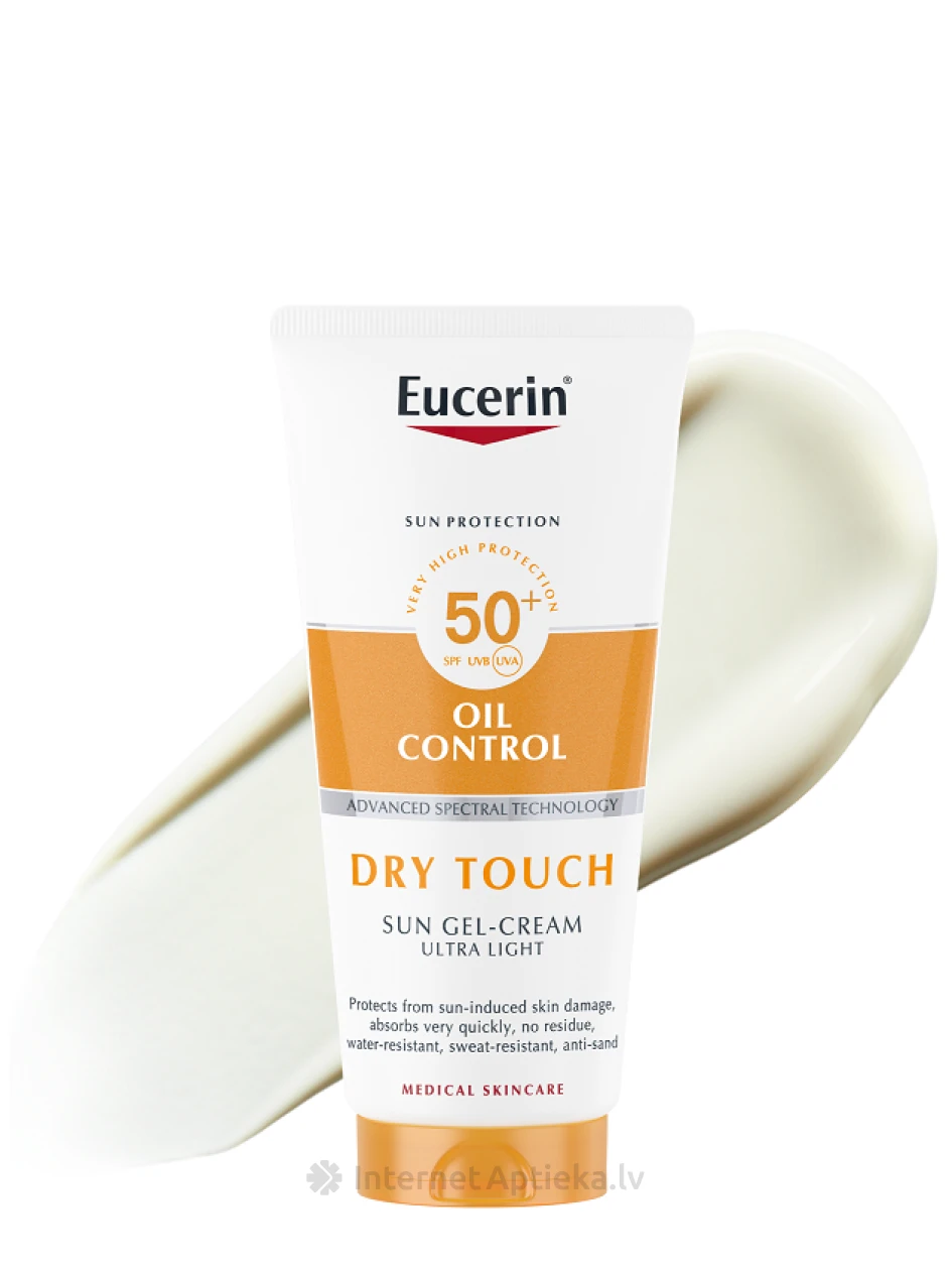 Eucerin Sun Oil Control Dry Touch SPF50+ gelkrēms saules aizsardzībai ķermenim, 200 ml | internetaptieka.lv