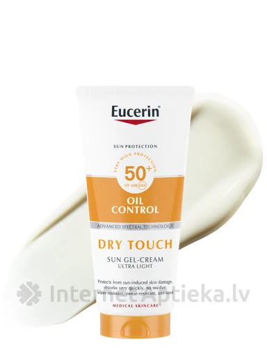 Eucerin Sun Oil Control Dry Touch SPF50+ gelkrēms saules aizsardzībai ķermenim, 200 ml | internetaptieka.lv