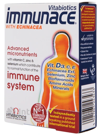 Vitabiotics Immunace с эхинацеей, 30 таблеток | internetaptieka.lv