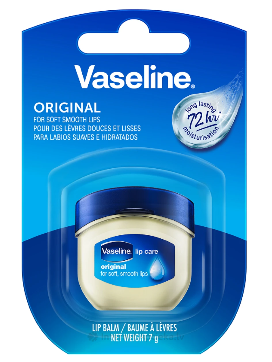 VASELINE Original Бальзам для губ, 7 г | internetaptieka.lv