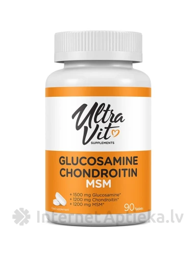 ULTRAVIT Glucosomine Chondroitin MSM, 90 tabletes | internetaptieka.lv