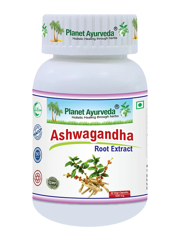 Planet Ayurveda Ashwagandha Organic kapsulas, 60 gab.