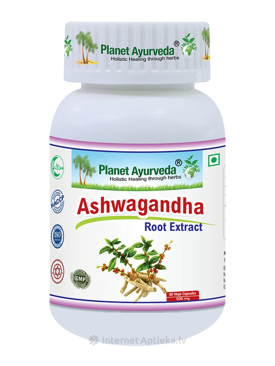 Planet Ayurveda® Organic Ashwagandha, 60 kapslit | internetaptieka.lv