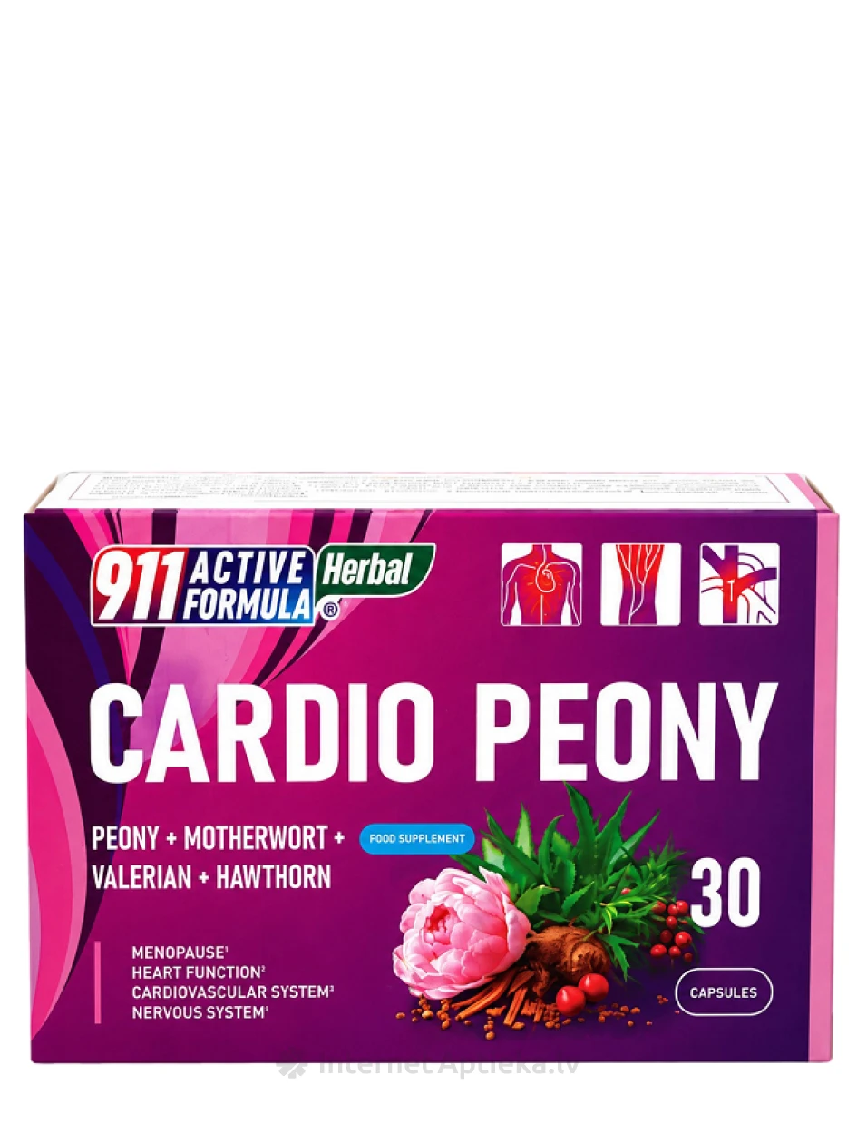 911 Active Formula Cardio Peony širdies kapsulės, 30 vnt. | internetaptieka.lv