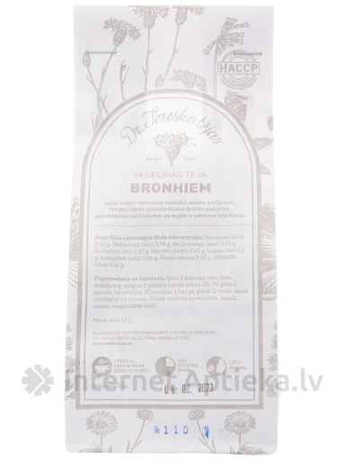 Dr.Tereško tēja Bronhiem, 60 g | internetaptieka.lv