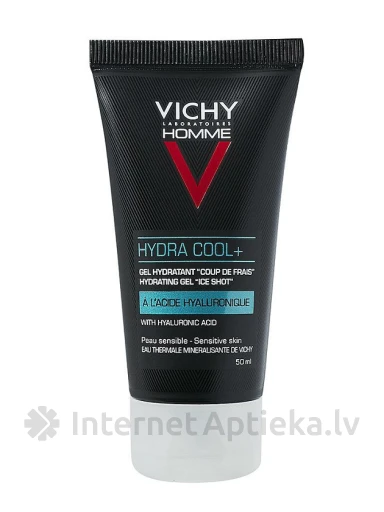 Vichy Homme Hydrating gel Ice Shot mitrinošs gels vīriešiem, 50 ml | internetaptieka.lv