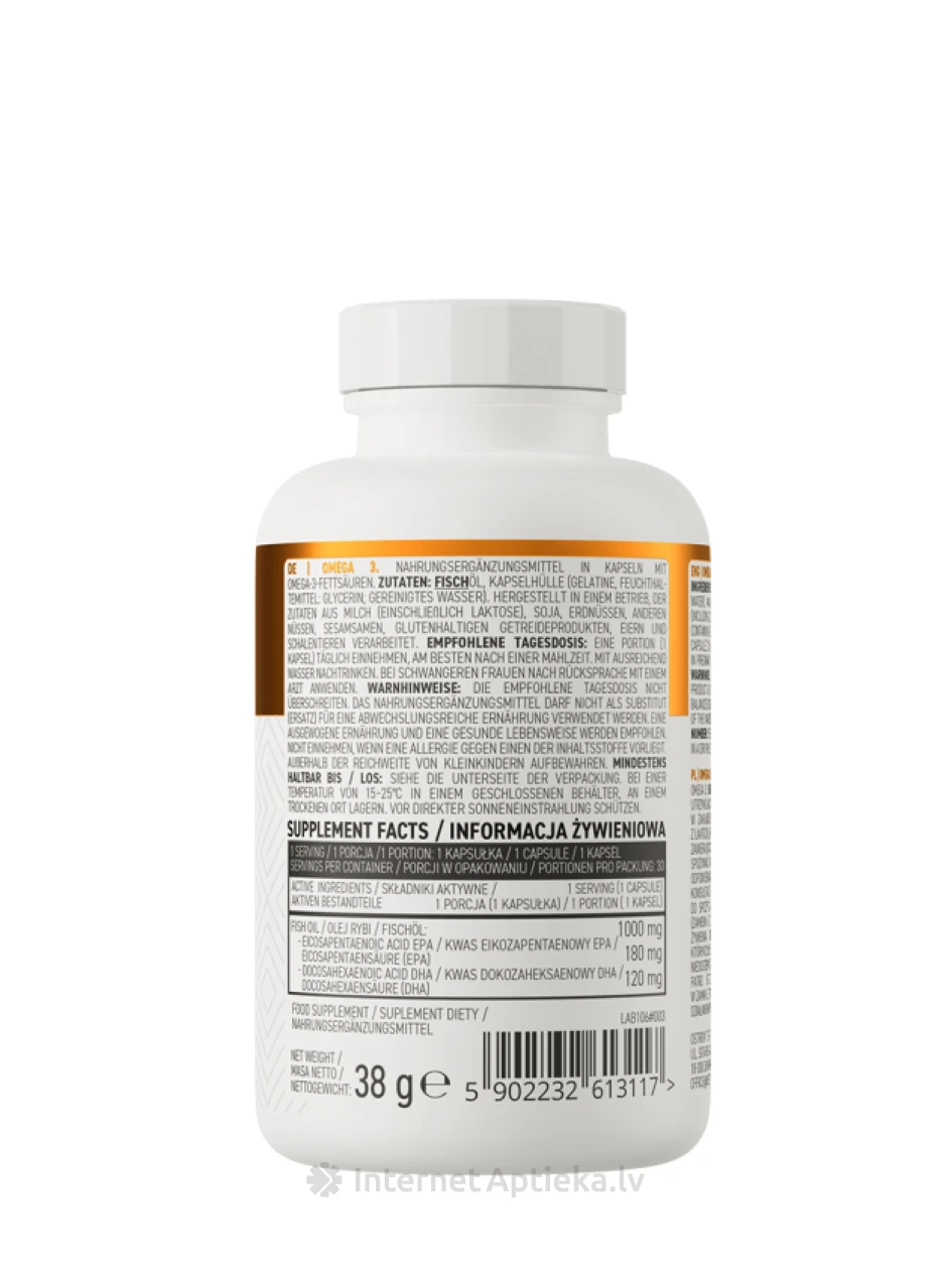 OstroVit Omega3 kapsulas, 30 gb. | internetaptieka.lv