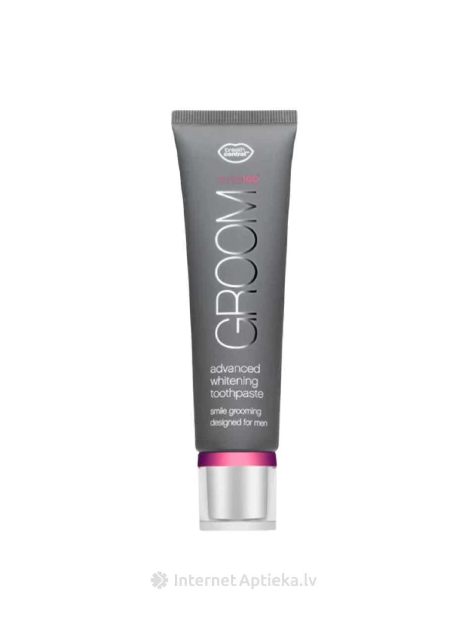 SmileLab valgendav hambapasta Groom Advanced Whitening meestele, 75 ml | internetaptieka.lv