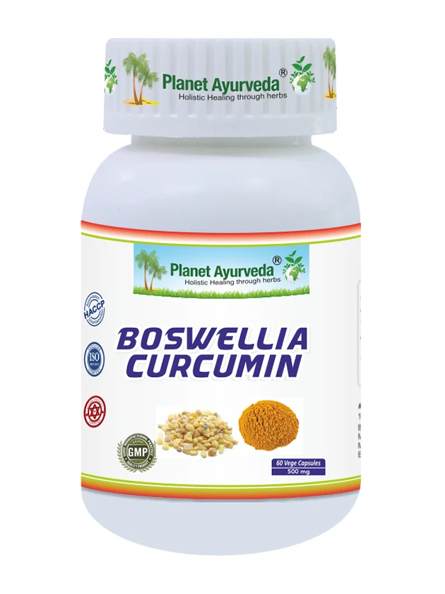 Planet Ayurveda Bosvēlija-kurkumīns Organic kapsulas, 60 gab.