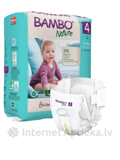 Bambo Nature mähkmed 7-14kg, 24 tk. | internetaptieka.lv
