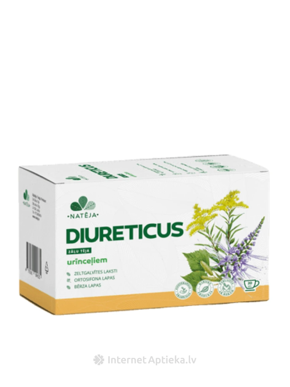Чай Natēja Diureticus, 20 пакетиков | internetaptieka.lv