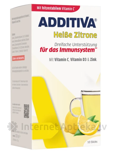 Additiva Heiser Zitrone karstais dzēriens Citrons, 10 paciņas | internetaptieka.lv