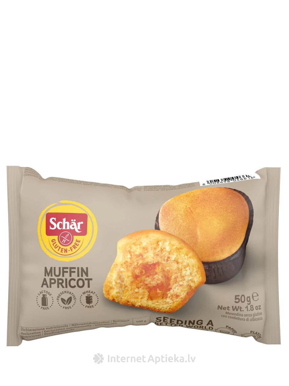 Schar Muffin Apricot безглютеновые кексы со вкусом абрикоса, 50 г | internetaptieka.lv