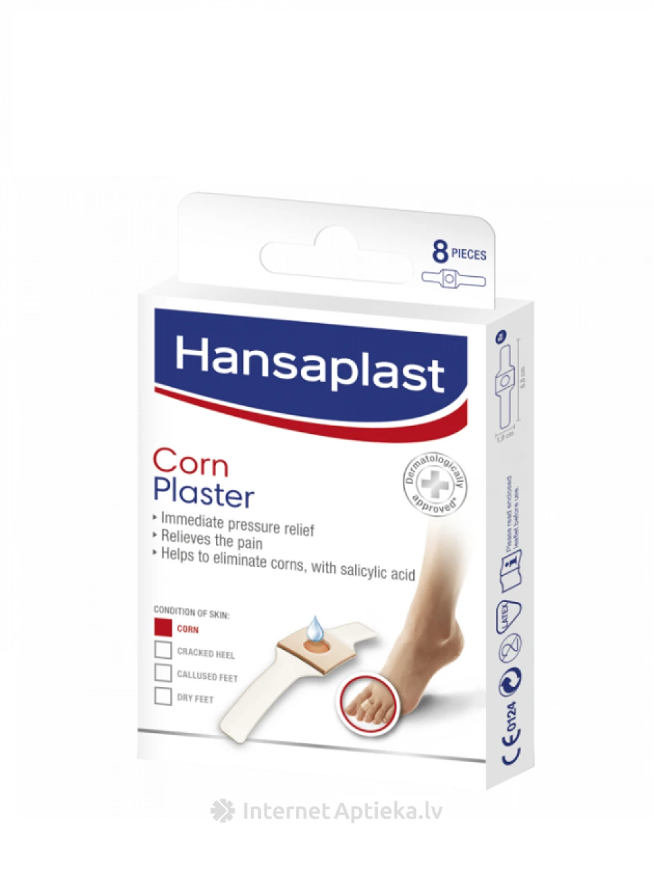 HANSAPLAST CORN plāksteri varžacīm, 8 plāksteri | internetaptieka.lv