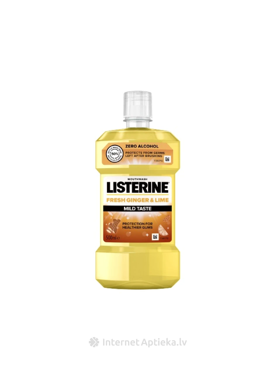 LISTERINE Fresh Ginger&Lime Mild Taste ополаскиватель для полости рта, 500 мл | internetaptieka.lv
