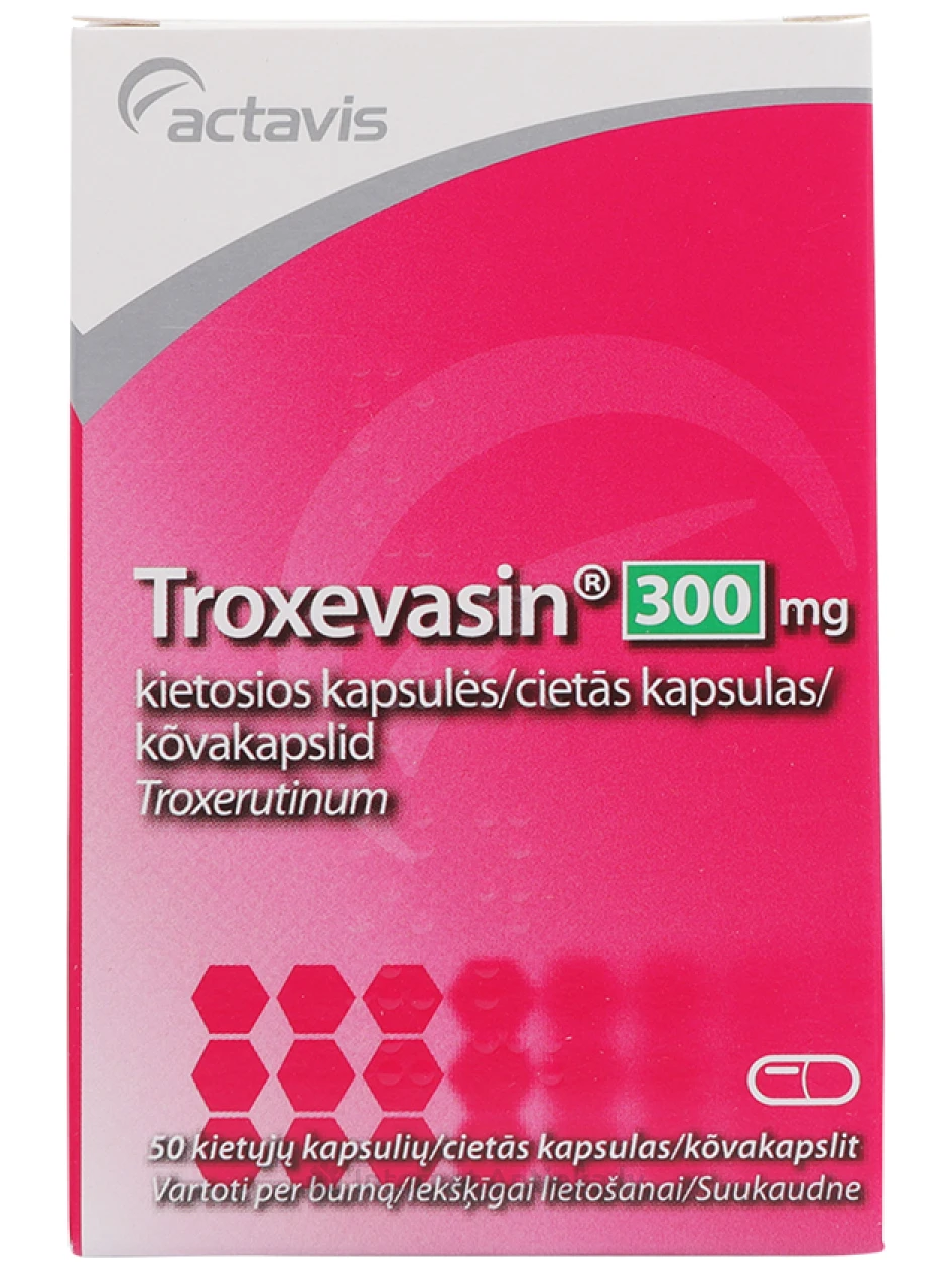 Troxevasin 300 mg, 50 kapsulas | internetaptieka.lv