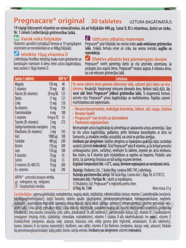 Pregnacare Original, 30 таблеток | internetaptieka.lv