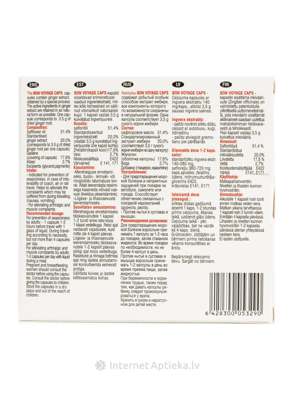 Bon Voyage, 12 капсул | internetaptieka.lv