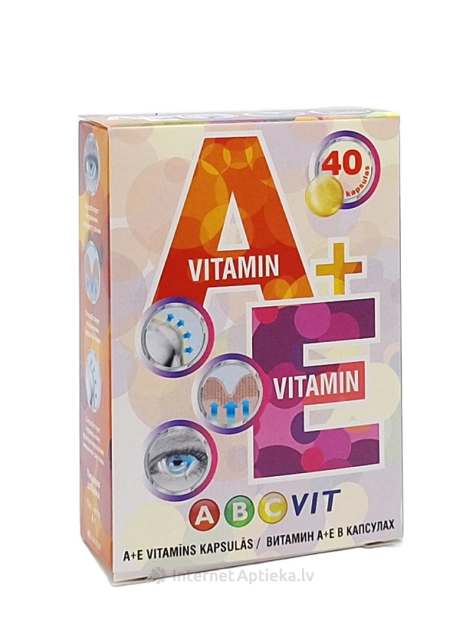 A+E vitamiin ABC vitamiinid, 40 kapslit | internetaptieka.lv