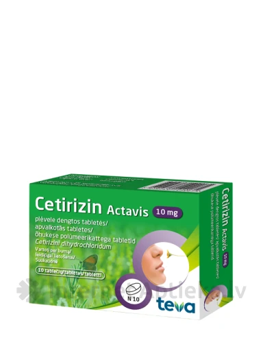 Cetirizine Actavis 10 mg tabletid, 10 tk. | internetaptieka.lv