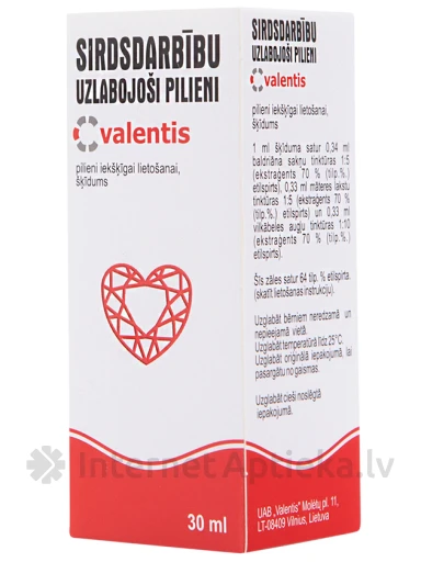 Valentis Sirdsdarbību uzlabojoši pilieni, 30 ml | internetaptieka.lv