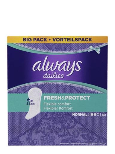 Always Fresh & Protect Tavalised püksikummid igapäevaseks kasutamiseks, 60 tk. | internetaptieka.lv