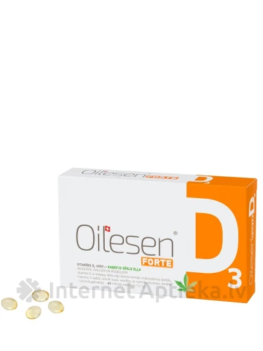 Oilesen forte Vit D3 4000IU, 60 kapsulas | internetaptieka.lv