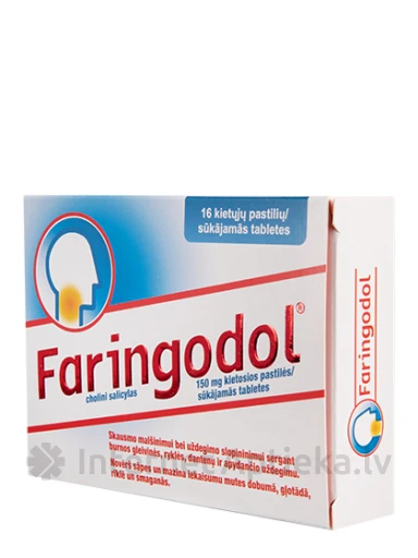 Faringodol Forte 150 mg, 16 пастилок | internetaptieka.lv