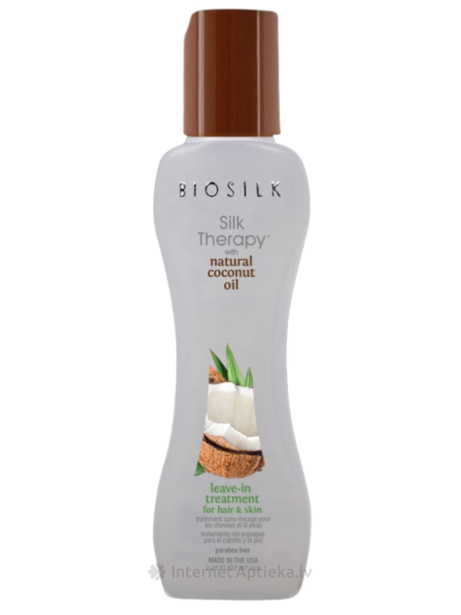 BIOSILK Šilko terapija su kokosų aliejumi paliekama priemonė, 67 ml | internetaptieka.lv