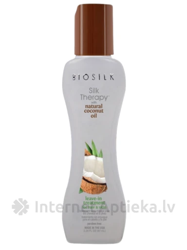 BIOSILK Silk Therapy with Coconut oil Leave in Treatment ar kokosriekstu eļļu, 67 ml | internetaptieka.lv