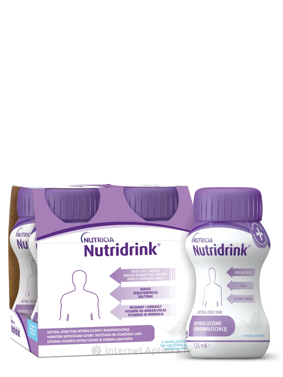 Nutricia Nutridrink bez specifiskas garšas, 4 x 125 ml | internetaptieka.lv