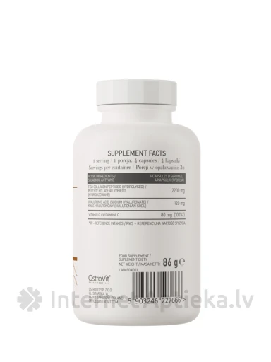 OstroVit Marine collagen + hyaluronic acid + vitamin C kapsulas, 120 gb. | internetaptieka.lv