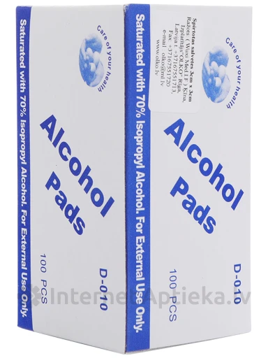 Injekciju spirtotās salvetes dezinfekcijai, 100 gb. | internetaptieka.lv