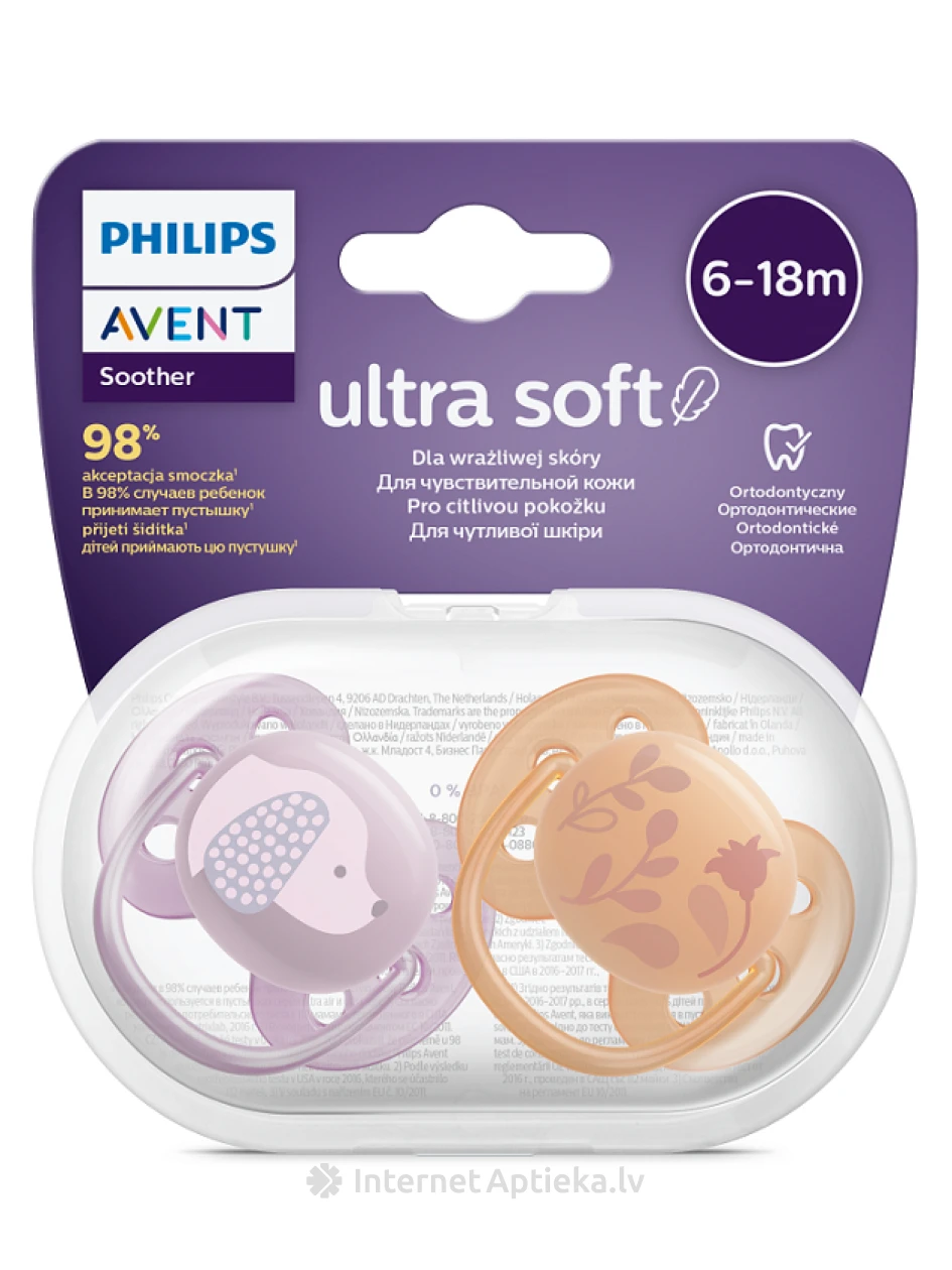 Philips Avent māneklītis Ultra soft DECO 6-18 mēn. meitenēm, 2 gb. | internetaptieka.lv