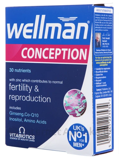 Vitabiotics Wellman Conception vitamīni vīriešiem, 30 tabletes | internetaptieka.lv