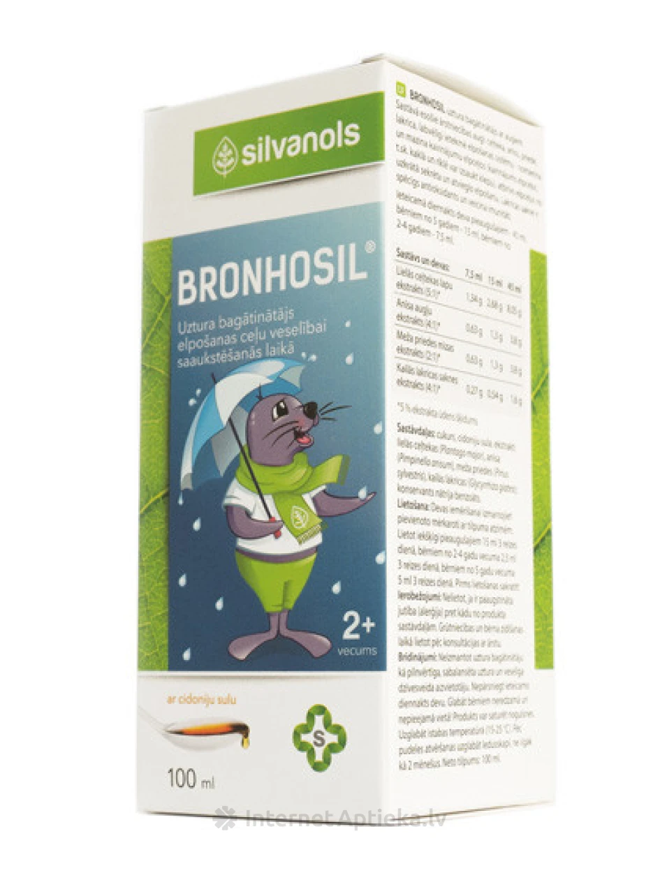 Silvanols Bronchosil siirup, 100 ml | internetaptieka.lv