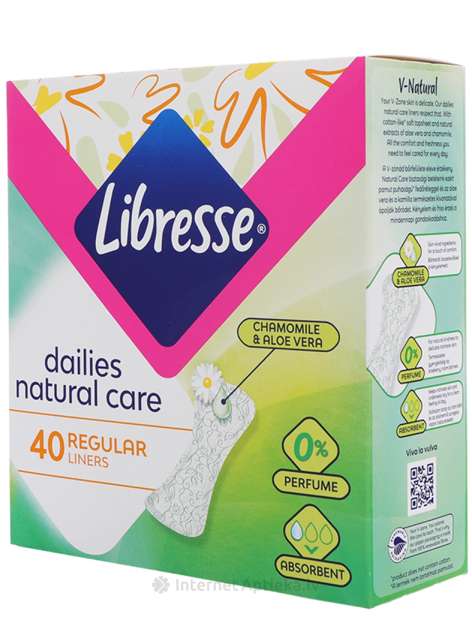 Libresse Natural Care Normal гигиенические прокладки, 40 шт. | internetaptieka.lv