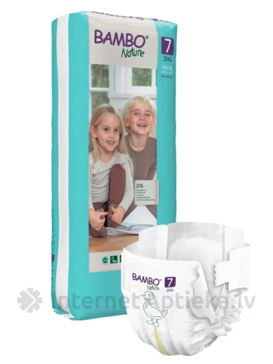 BAMBO NATURE mähkmed suurus 7, 18+ kg, 40 tk. | internetaptieka.lv