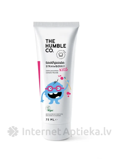 HUMBLE KIDS STRAWBERRY laste hambapasta fluoriidiga, 75 ml | internetaptieka.lv