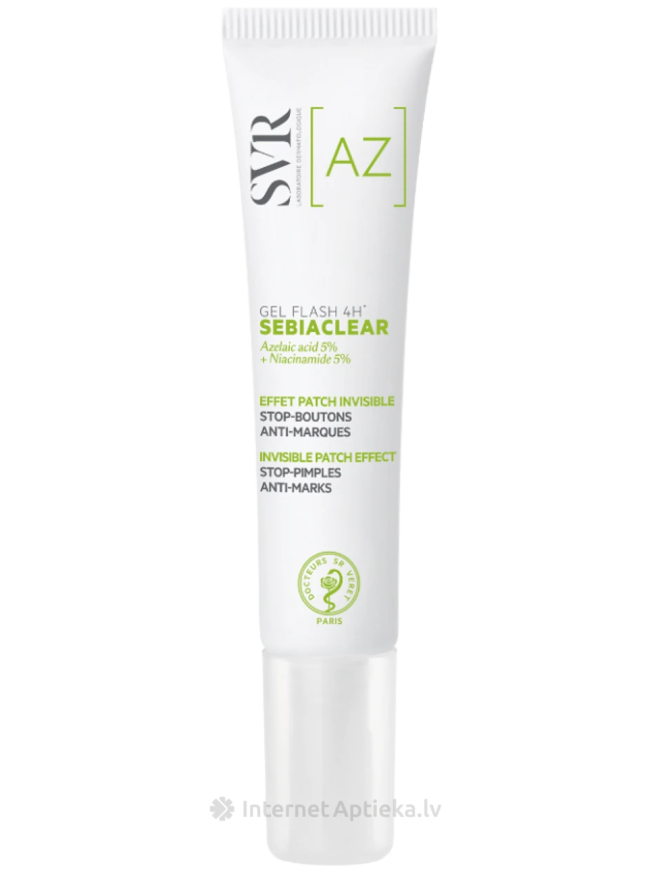 SVR lokāli lietojama želeja problemātiskām ādas zonām SEBIACLEAR GEL FLASH 4H, 15 ml | internetaptieka.lv