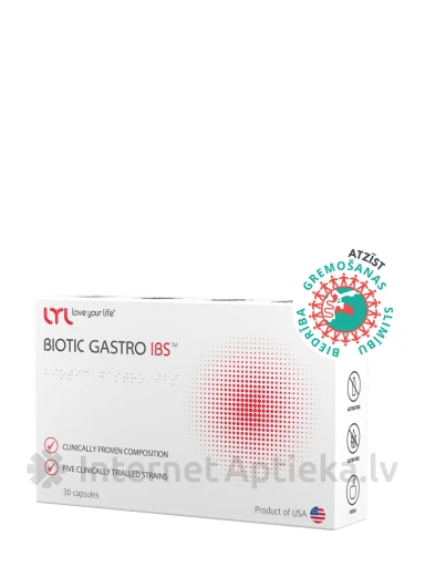 LYL Biotic Gastro IBS probiootikumid, 30 kapslit | internetaptieka.lv