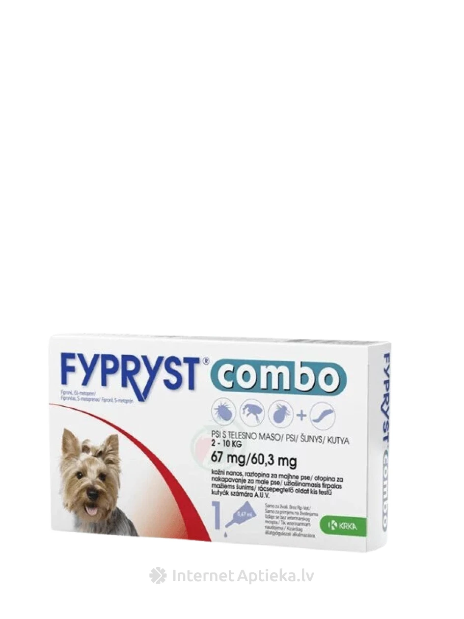 Fypryst combo 67/60.3мг раствор для собак 2-10 кг, 1 шт. | internetaptieka.lv