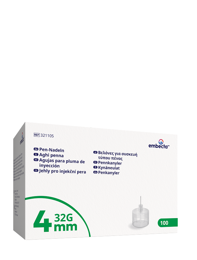 Embecta Pen Insulīna injektora adata 4mmx32G