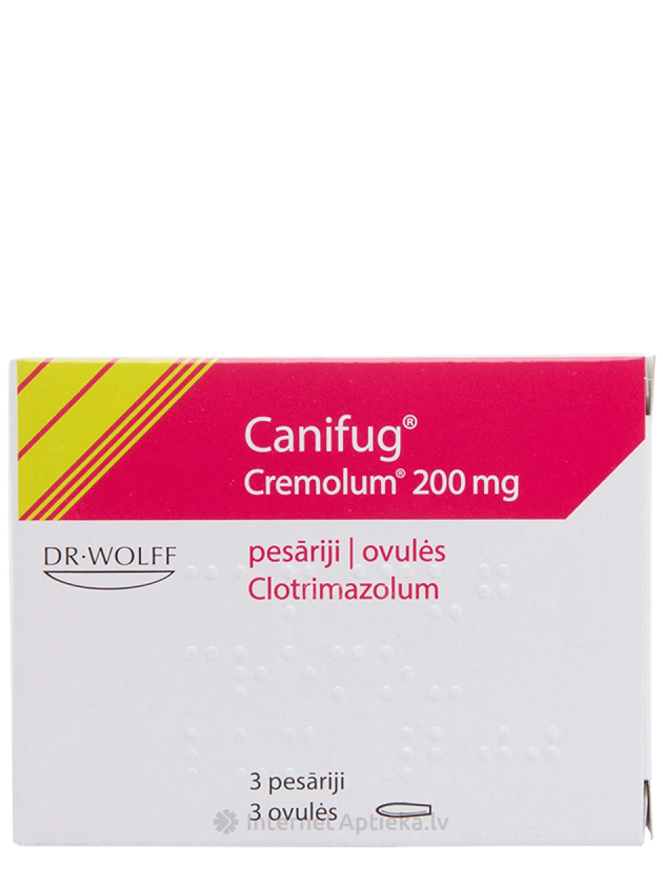 Canifug Cremolum vaginālās svecītes 200 mg, 3 gb. | internetaptieka.lv
